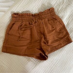 A NEW DAY Rust Orange Linen Shorts